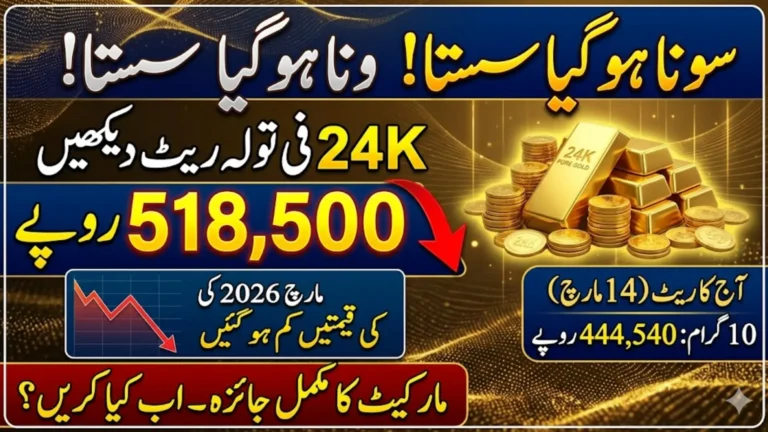 Gold Rate In Pakistan Today Per Tola 24k Increase and Decrease News