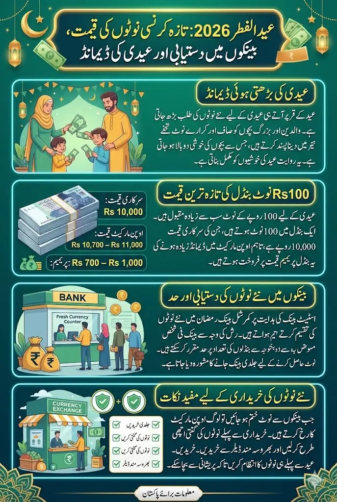 Fresh Currency Notes Bundle Rate in Pakistan Eid-ul-Fitr 2026 – Latest Market Price, Bank Availability & Eidi Demand